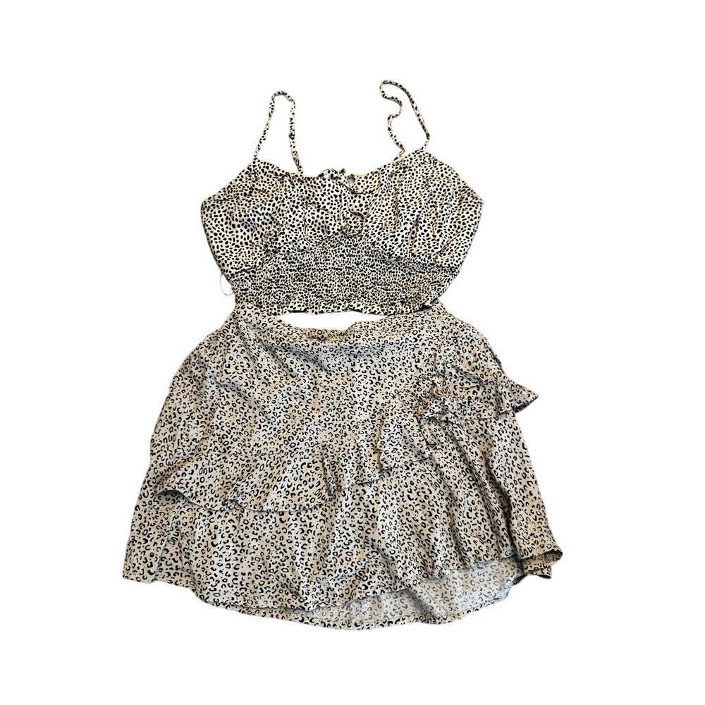 GOA BEACHWEAR BY JAPNA Crop Bandeau Top Sz (L)/ JAPNA Ruffled Mini Skirt (S)